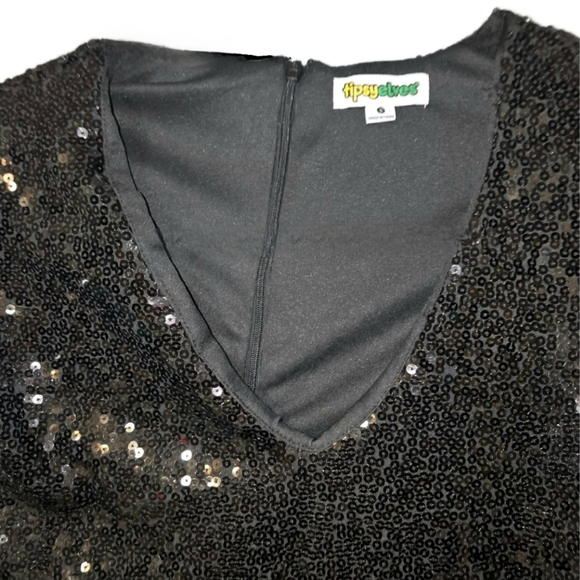 Tipsy Elves Women's Black Sequin Dress - Small - NWT - Picture 2 of 10